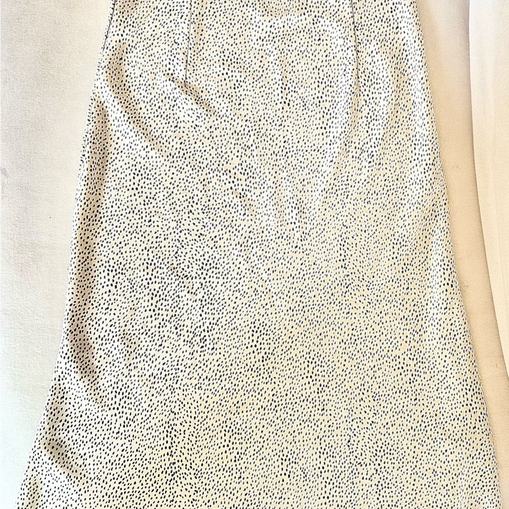 Rachel Zoe Cream and Black Patterned Midi Skirt